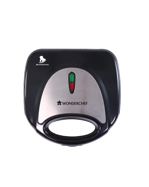 Wonderchef Prato Grill Sandwich Maker, 700W Non-stick Baking Plates - Black